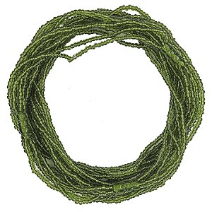 Guia Brajá 7 Fios Soltos C/ 7 Firmas Verde Missanga Transparente Cristalizada