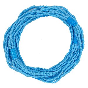 Guia Brajá 7 Fios Soltos C/ 7 Firmas Azul Missanga Leitosa
