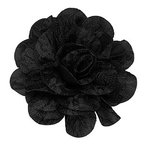 Presilha Grampo de Cabelo Rosa C/ Renda Broche Alfinete Preto
