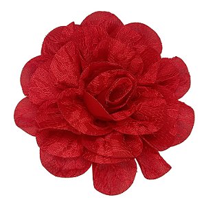 Presilha Grampo de Cabelo Rosa C/ Renda Broche Alfinete Vermelho