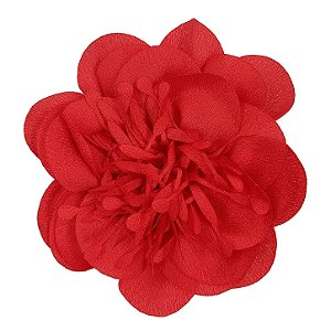 Presilha Grampo de Cabelo Rosa C/ Penduricalhos Broche Alfinete Vermelho