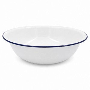 Bacia Esmaltada Agata Branca Diversos Tamanhos 28cm a 38cm