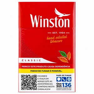 Maço Cigarro Winston Red Vermelho Carteira 20Un Classic Hand Selection
