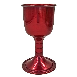 Taça Cálice Cigano Latão Metalizado Vermelho