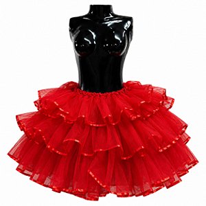 Saiote Tule Vermelho Anagua Armação Adulto Forro Enchimento P/ Saia