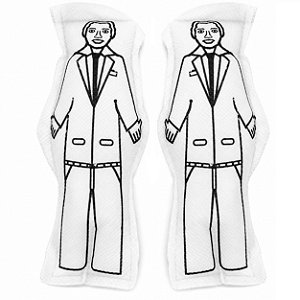 Dupla Casal Homem/Homem Branco Boneco de Pano 14cm Vodu Magia Voodoo Ritual Quimbanda Bruxaria Umbanda