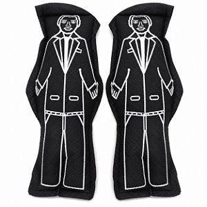 Dupla Casal Homem/Homem Preto Boneco de Pano 14cm Vodu Magia Voodoo Ritual Quimbanda Bruxaria Umbanda