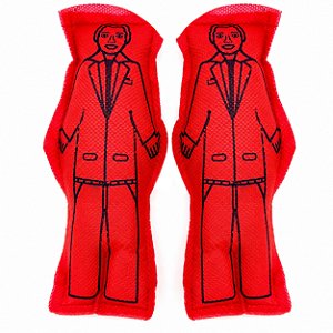 Dupla Casal Homem/Homem Vermelho Boneco de Pano 14cm Vodu Magia Voodoo Ritual Quimbanda Bruxaria Umbanda