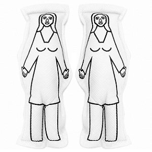 Dupla Casal Mulher/Mulher Branco Boneco de Pano 14cm Vodu Magia Voodoo Ritual Quimbanda Bruxaria Umbanda