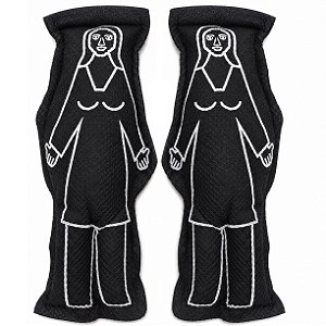 Dupla Casal Mulher/Mulher Preto Boneco de Pano 14cm Vodu Magia Voodoo Ritual Quimbanda Bruxaria Umbanda