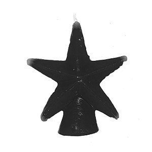 Vela De Magia Estrela Cinco Pontas Preto