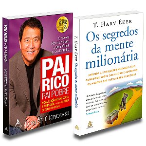 Kit Livro Pai Rico Pai Pobre e Segredos Mente Milionária