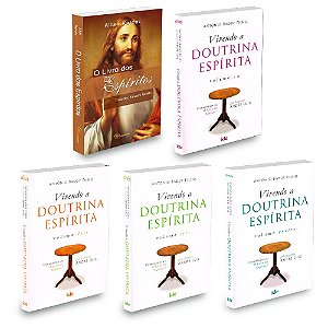 Kit 5 livros - Entenda Jesus - Livro dos Espiritos + Vivendo a Doutrina Espirita, vol 1,2,3 e 4