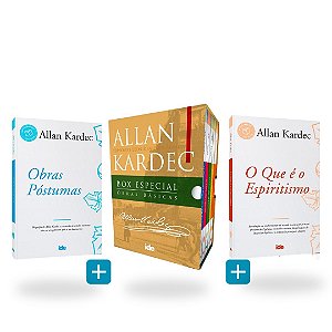 Kit Allan Kardec Completo: Box + Obras Póstumas + O que é o Espiritismo
