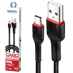 Cabo Tipo C Type-C 2.4A Turbo 1.0 Metro Dados e Carregamento 03214 - CBX-U2C13TC