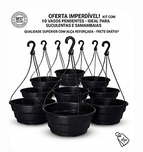 Kit 15 Vasos Cuia Prato 21- Alça: Ideal Para Orquidea,jiboias, E Flores