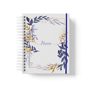 Caderno Personalizado FLORAL (#23) - A5 15x21cm (PEQUENO) - Com Elástico