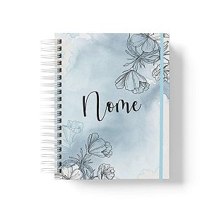 Caderno Personalizado FLORAL (#34) - A5 15x21cm (PEQUENO) - Com Elástico