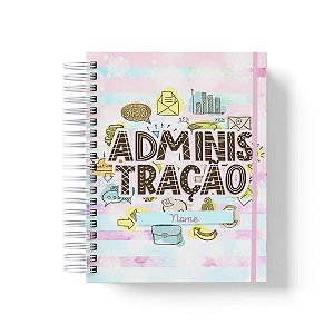 Caderno Personalizado Administração (#01) - A5 15x21cm (PEQUENO) - Com Elástico