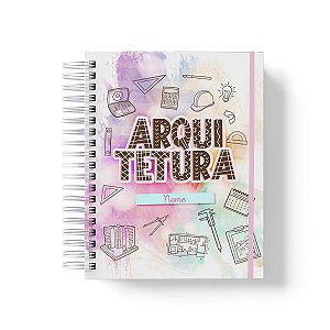 Caderno Personalizado Arquitetura (#01) - A5 15x21cm (PEQUENO) - Com Elástico