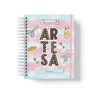 Caderno Personalizado Artesã Papelaria (#01) - A5 15x21cm (PEQUENO) - Com Elástico