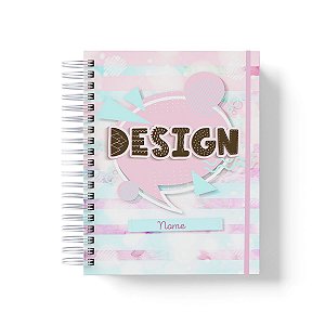 Caderno Personalizado Design (#01) - A5 15x21cm (PEQUENO) - Com Elástico
