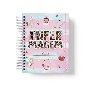 Caderno Personalizado Enfermagem (#01) - A5 15x21cm (PEQUENO) - Com Elástico