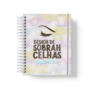 Caderno Personalizado Design de Sobrancelhas (#01) - A5 15x21cm (PEQUENO) - Com Elástico