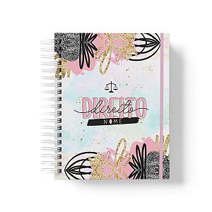 Caderno Personalizado Direito (#02) - A5 15x21cm (PEQUENO) - Com Elástico