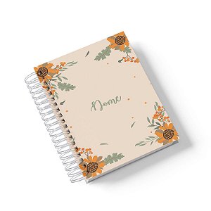 Caderno Personalizado FLORAL (#12) - A5 15x21cm (Pequeno) - Com 100 Folhas