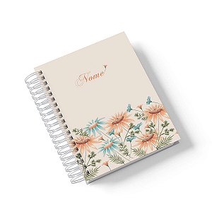 Caderno Personalizado FLORAL (#16) - A5 15x21cm (Pequeno) - Com 100 Folhas