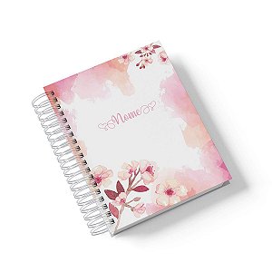 Caderno Personalizado FLORAL (#11) - A5 15x21cm (Pequeno) - Com 100 Folhas