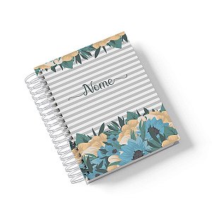 Caderno Personalizado FLORAL (#15) - A5 15x21cm (Pequeno) - Com 100 Folhas