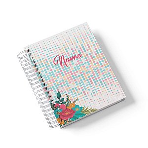 Caderno Personalizado FLORAL (#22) - A5 15x21cm (Pequeno) - Com 100 Folhas