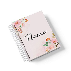 Caderno Personalizado FLORAL (#37) - A5 15x21cm (Pequeno) - Com 100 Folhas