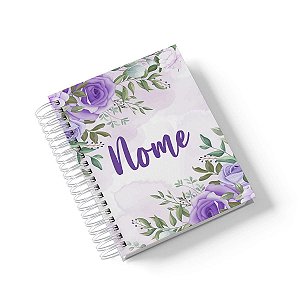 Caderno Personalizado FLORAL (#44) - A5 15x21cm (Pequeno) - Com 100 Folhas