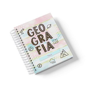 Caderno Personalizado Geografia (#01) - A5 15x21cm (PEQUENO) - Com 100 Folhas