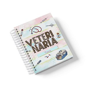 Caderno Personalizado Veterinária (#01) - A5 15x21cm (PEQUENO) - Com 100 Folhas