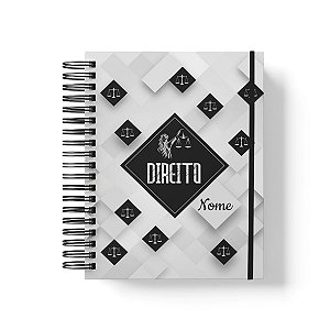 Caderno Personalizado Direito (#03) - A5 15x21cm (PEQUENO) - Com Elástico
