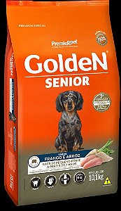 Ração Golden Fórmula Mini Bits Senior para Cães Adultos de Pequeno Porte Frango e Arroz 10,1Kg