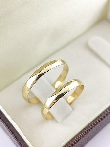 ALIANÇAS ABAULADA 3MM OURO 18K