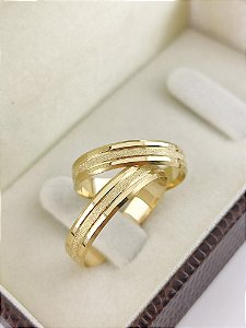ALIANÇAS EM OURO 18K RETA