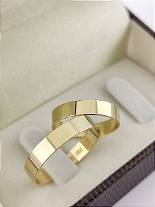 ALIANÇAS EM OURO 18K RETA