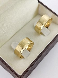 ALIANÇAS EM OURO 18K RETA