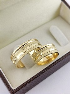 ALIANÇAS EM OURO 18K RETA