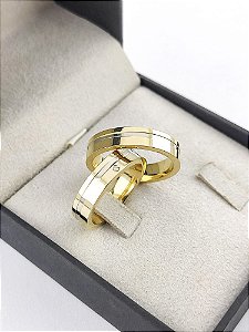 ALIANÇAS EM OURO 18K RETA