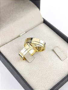 ALIANÇAS EM OURO 18K RETA