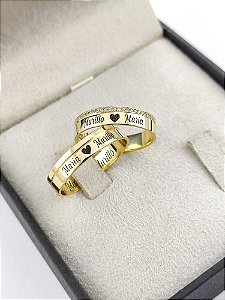 ALIANÇAS EM OURO 18K RETA