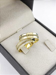 ALIANÇAS EM OURO 18K RETA