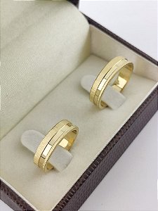 ALIANÇAS OURO 18K RETA FOSCO
